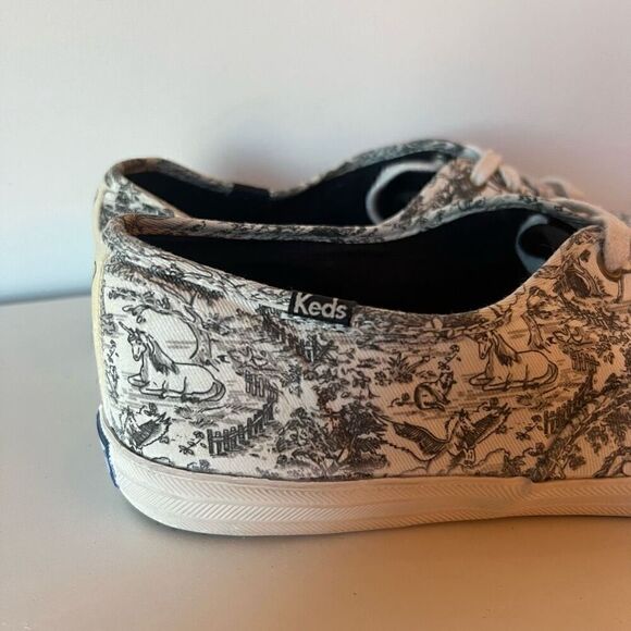 Taylor Swift Keds Size 9.5 Womens Shoes Unicorn Black White Lace Up Sneakers - Picture 2 of 10